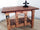 Carpenter's workbench for kitchen and living room island furniture INDUSTRIAL style solid wood drawer and vice 160x70xh80 cm