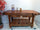 Carpenter's workbench for living room furniture INDUSTRIAL style multimedia console solid wood vice and drawers 160x70xh90 cm